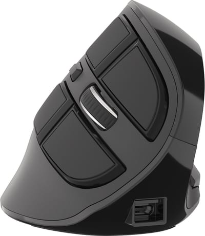 Natec Euphonie Verticale Muis - Draadloos - Bluetooth 5.0 - 2400 DPI - Zwart