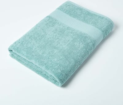 Homescapes XXL Turkse katoenen saliegroene handdoek