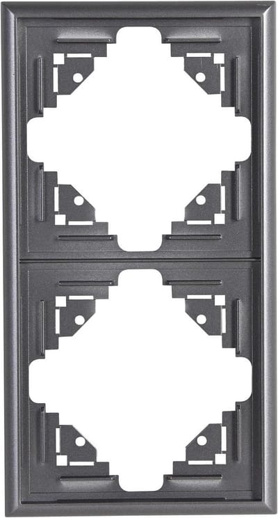 Afdekraam voor verticale en horizontale montage - 2-voudig, zilver-antraciet