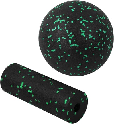 Fascia Roller Set met Mini Fascia Roller en Massagebal voor Effectieve Zelfmassage en Pijnverlichting, Ideaal voor Fascia Training en Spierherstel (Groen)
