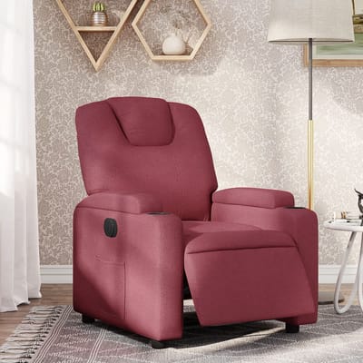 vidaXL - Fauteuil - verstelbaar - elektrisch - stof - wijnrood