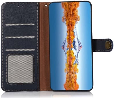 Hoesje RFID Portemonnee Book Case Blauw Geschikt voor Samsung Galaxy S23 Ultra