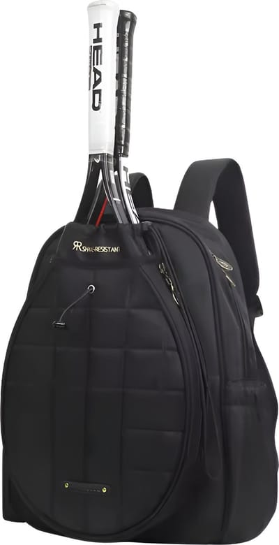 Avoir Avoir® - Tennisrugzak voor Heren en Dames - Duurzaam Nylon/Polyester - Retro Rits - Veelzijdig Draagbaar - Padel, Badminton, Rackettas - Zwart