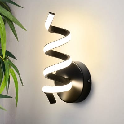 NETTLIFE Wandlamp LED - Zwart - 3000K Warm wit Licht - Binnen Wandverlichting - Modern Trappenhuislamp - 7W Wandlampen - voor Woonkamer | Slaapkamer | Hal