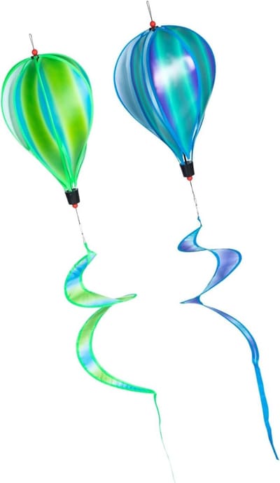 Heteluchtballon Decoratie - Windspinner Tuin - Buiten Decoreren - Zonne-verlichting - 25x25 cm - Diverse kleuren