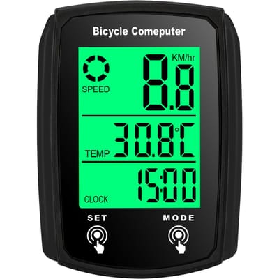 Bekabelde fietscomputer 19 functies Touch Bike Snelheidsmeter Kilometerteller Waterdichte fietscomputer met zwart