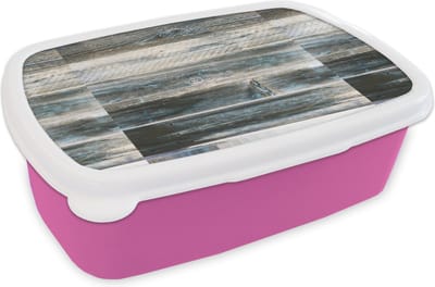 Broodtrommel Roze - Lunchbox - Brooddoos - Vintage - Patroon - Hout - 18x12x6 cm - Kinderen - Meisje