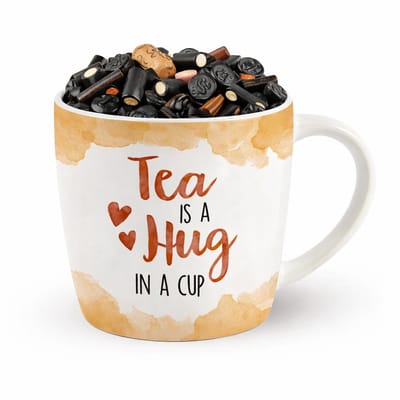 Keramische Mok - Porselein - Tea - Drop - Zijden lint Zijden lint: "Speciaal voor jou"