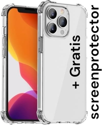 Hoesje Geschikt voor Apple iPhone 13 Pro Max Anti Shock silicone back cover/telefoonhoesje doorzichtig voor iphone 13 pro max/Transparant hoesje/+ gratis screenprotector
