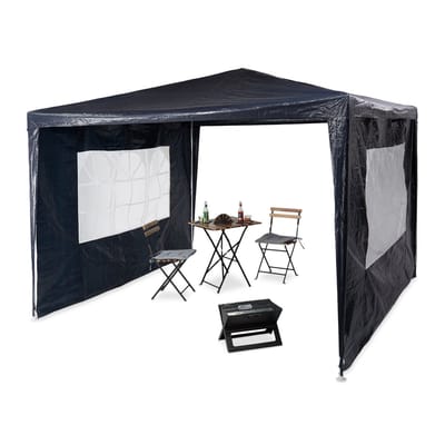 partytent met 2 zijwanden - 3x3 m - waterafstotend - blauw
