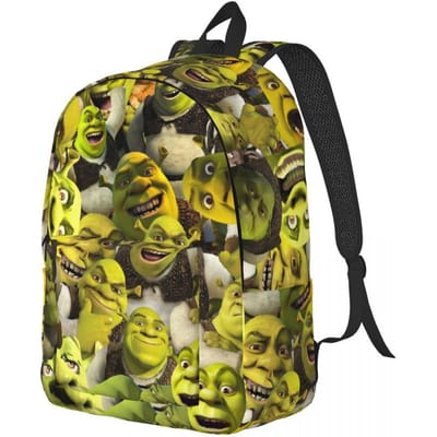 Retro Shrek Collage Rugzak voor Mannen Vrouwen Cool Student Wandelen Reizen Dagrugzak Grappige Film Laptop Computer Canvas Tassen Duurzaam Big 45x31x16cm