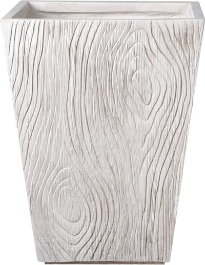 BAIYUN - Bloempot - Lichtbeige - 42 x 42 x 50 cm - Klei-vezelmengsel