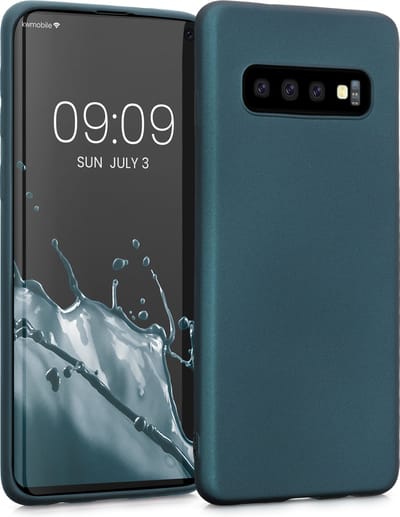 kwmobile telefoonhoesje geschikt voor Samsung Galaxy S10 - Hoesje voor smartphone - Back cover in metallic petrol