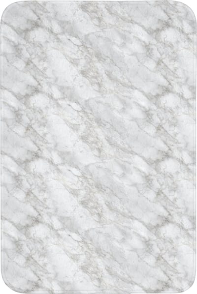 Badmat 60x90 cm - Antislip - Grijs - Wit - Marmer - Badmatten voor badkamer - Badkamermat - Douchemat - Badkamer mat