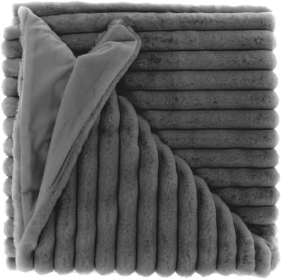 Unique Living Fleece Plaid Peppe Dark Grey 150x200