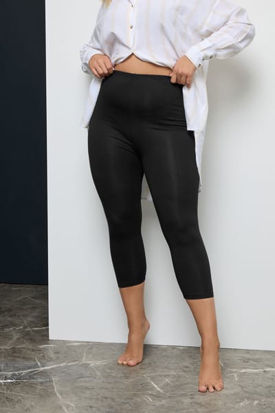 Yours Driekwart Katoenen Legging In Zwartsize 66-68