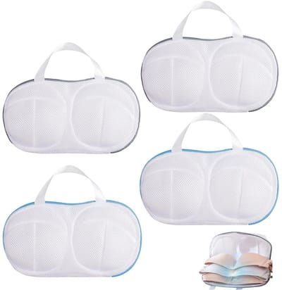 Dailygoods- Beha-beschermhoezen 4 stuks - Wasnet voor wasmachine - Beha-houder - Ondergoedbescherming - Netstof voor kleding - Verborgen ritssluiting