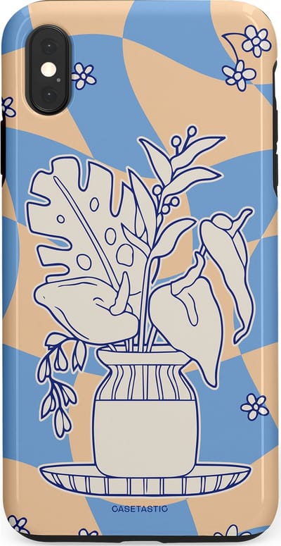 Casetastic Hoesje Geschikt voor Apple iPhone Xs Max - Stijlvolle Beschermende Duo-layer Case - Bosje vol blauw