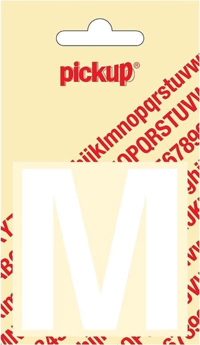 Pickup plakletter Helvetica 60 mm - wit M