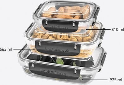 Vershoudbakjes (set van 3) - 310-545-975ml meal Prep met deksel magnetronbakjes vershouddoos
