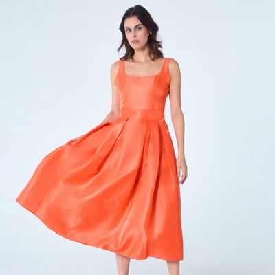 Fit-and-flare cocktailjurk van taft