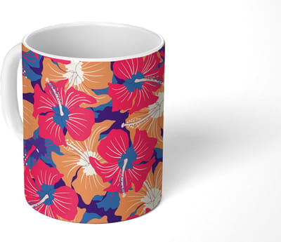 Mok - Koffiemok - Zomer - Bloemen - Hawaii - Patronen - Mokken - 350 ML - Beker - Koffiemokken - Theemok