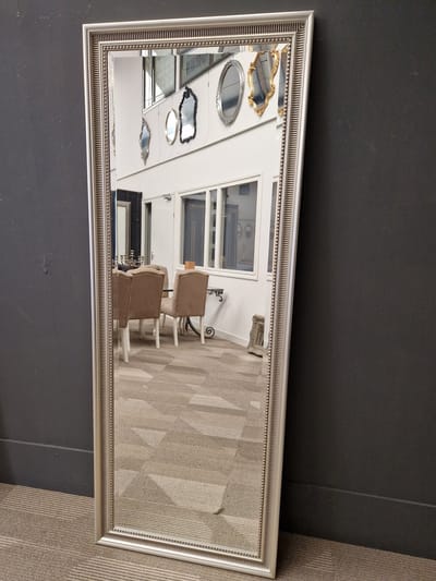 Spiegel Cesarino Zilver Buitenmaat 75x197cm - horizontaal of vertikaal ophangen - Passpiegel of wandspiegel - Duurzaam en veilig spiegelglas - Made in Italy
