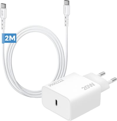 Usb C snellader met usb C kabel 20w - Usb C power adapter - Usb C naar usb C - 2m lang