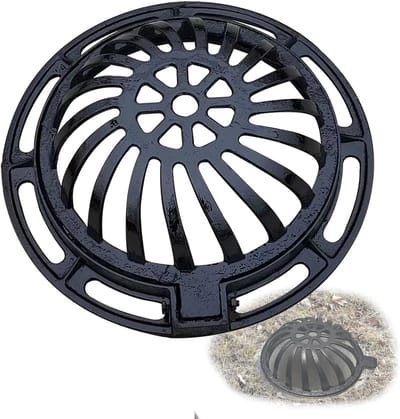 Gietijzer Putdeksel - Afvoer Afdekking - Tuin Drainage - Hoge Draagkracht - 45x45x12 cm - Zwart