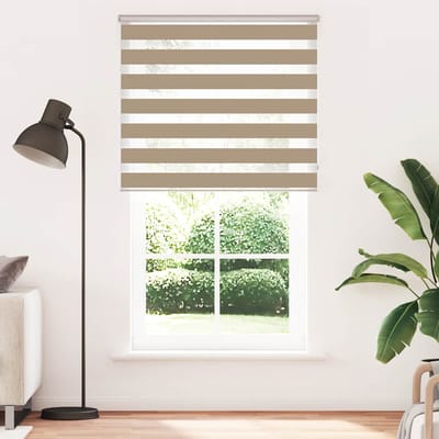 vidaXL - Zebra - Blind - 125x200 - cm - stofbreedte - 120,9 - cm - polyester - zandbruin