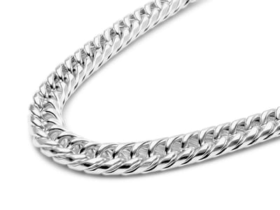 Stalen Heren Ketting Zilver Kleurig - 8mm / 60cm - Staal - Stalen Kettingen Man - Papa Cadeau Voor Mannen - Vaderdag