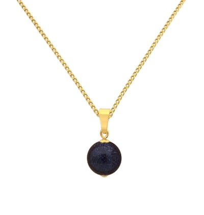 ARLIZI 2078 Ketting blauw goudsteen hanger - verguld - 46 cm