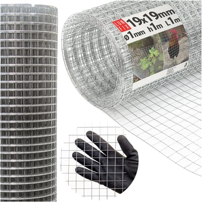 LUN FIX - Volierendraad 19x19 mm - 1.0 mm - 1.0mx1m - verzinkt - Draadgaas Hekwerk
