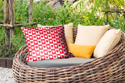 Buitenkussens - Tuin - Rood - Roze - Schaakbord - Valentijn - 50x30 cm