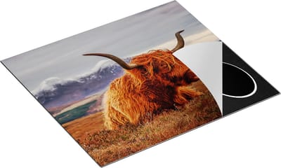 Chefcare Inductie Beschermer Schotse Hooglander Ligt in de Bergen - 60x50 cm - Afdekplaat Inductie - Kookplaat Beschermer - Inductie Mat