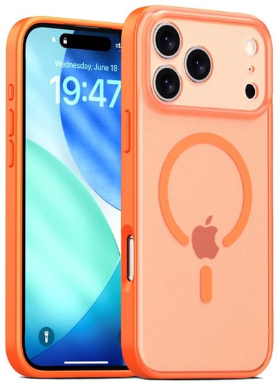 Mobiq - Frosted Magsafe Bumper geschikt voor iPhone 17 Pro - oranje