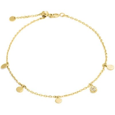 Luxenter 925 sterling zilveren armband met glanzende zirkonia afgewerkt in 18k geel goud - Cirkel