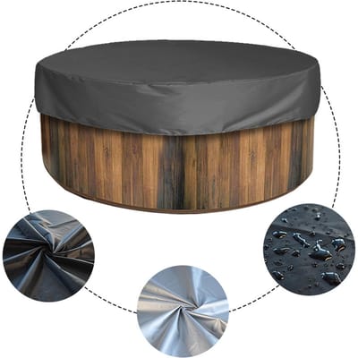 Ronde Hot Tub Afdekking Verstelbare Zoom Waterdicht Weerbestendig voor 78,7 x 11,8 inch Hot Tubs Grijs Type 1