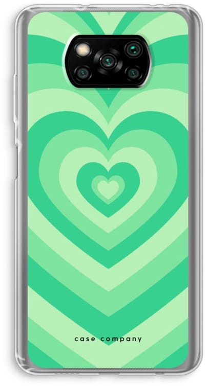 Case Company® - Hoesje geschikt voor Poco X3 Pro hoesje - Hart Groen - Soft Cover Telefoonhoesje - Bescherming aan alle Kanten en Schermrand
