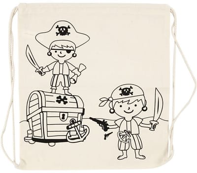 Creativ Company Color your own Cotton Gym Bag Pirates