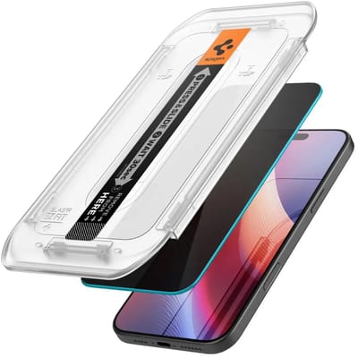 Spigen Privacy Glass Geschikt voor Apple iPhone 16 Pro - EZ Fit GLAS.tR - 9H Tempered Glass Screen Protector - Case Friendly - Gemakkelijke Installatie - 1-Pack