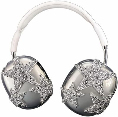 Luxe Glitter Hoesje voor AirPods Max - Transparant met 3D Sterren en Kristallen