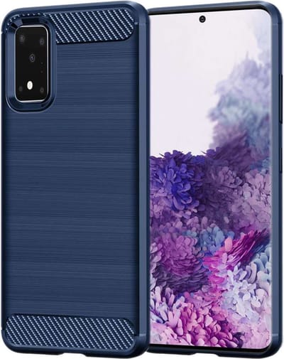ebestStar - Hoes geschikt voor Samsung Galaxy S20, S20 5G, TPU Bescherming Cover, Koolstof Design Hoesje, Donkerblauw