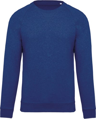 Kariban Herensweater BIO ronde hals raglanmouwen K480 - Ocean Blue Heather - S
