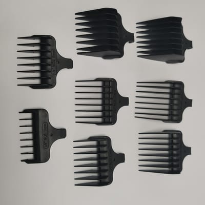 Peigne de tondeuse #1- #8,1/8  -1 , 3-25mm de remplacement pour Wahl t-blade 9885L 9886 9888 9888L 8 pièces #1- #8 noir
