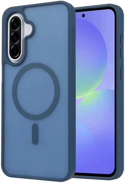 Hoesje Geschikt voor Samsung Galaxy A36 - Compatibel met MagSafe - Matte Beschermhoes - Back Cover met Magneet - Blauw