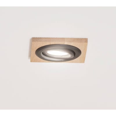 Lamkur Plafond inbouwlamp Tobby, 10 x 10 cm, eikenhout, GU10