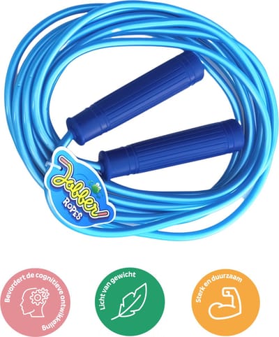 Jobber - Lang springtouw - Kinderen - Verstelbaar - 5 meter - Blauw
