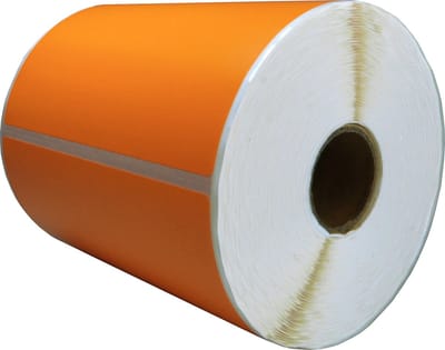 DULA Compatible Zebra Labels 102x152mm - 300 etiketten per rol - kern 25mm - Oranje - Permanent - 1 rol