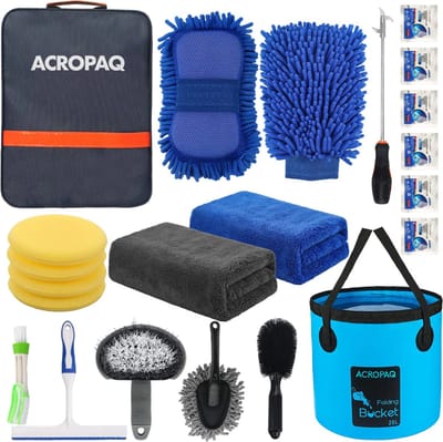 Auto was set - Auto wassen, 22 delig, Velgenborstel, Autowasborstel - Auto was pakket - ACROPAQ